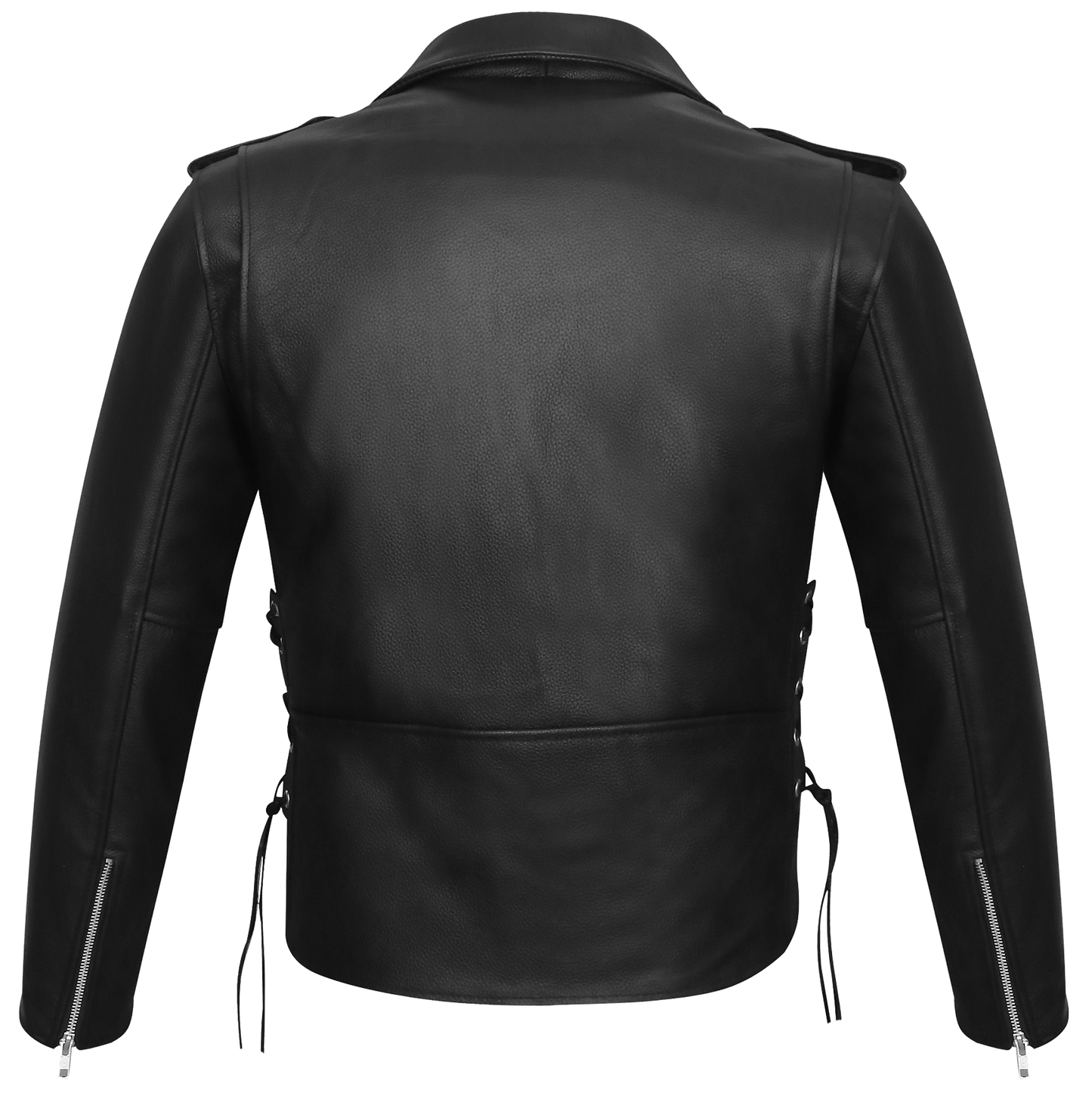 Vance Leather Men's Top Grain Leather Classic Motorcycle Jacket W/Lace Sides and Zip Out Liner