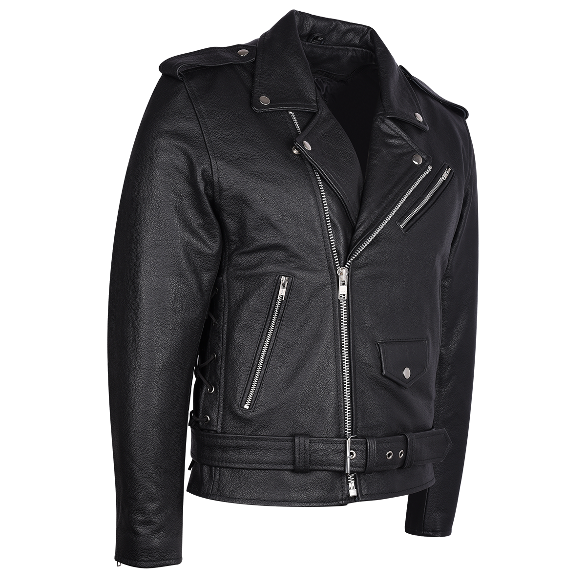 HMM525 Eagle Embossed Classic Biker Jacket