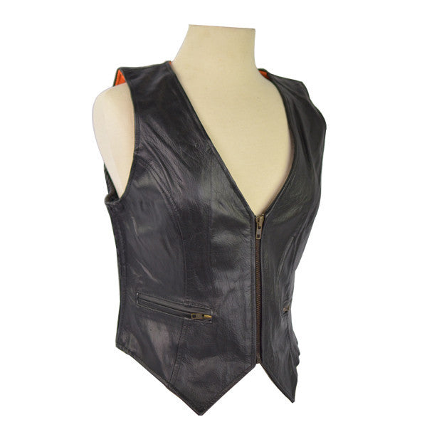 VL1011 Ladies Premium Quality Zipper Vest with Elastic Sides - Daytona Bikers Wear