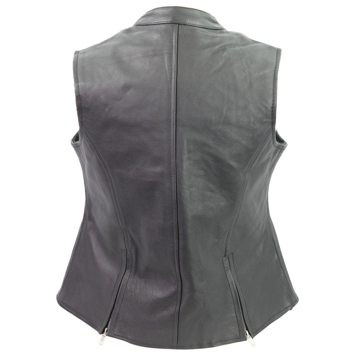 Vance Leather VL1028N Ladies Naked Leather Zipper Vest