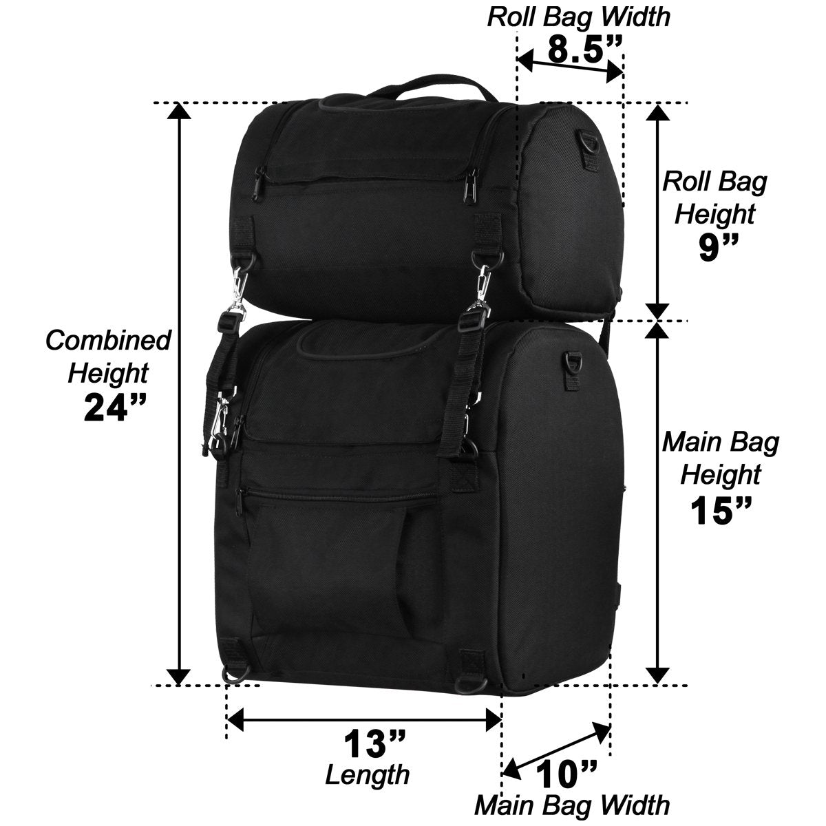 Large Heavy Duty Textile Sissy Bar Bag