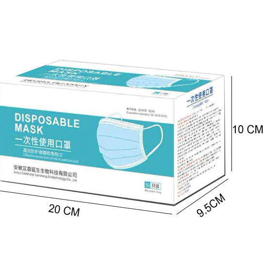 3 Ply Disposable Face Masks (Each Box Contains 50 Masks)