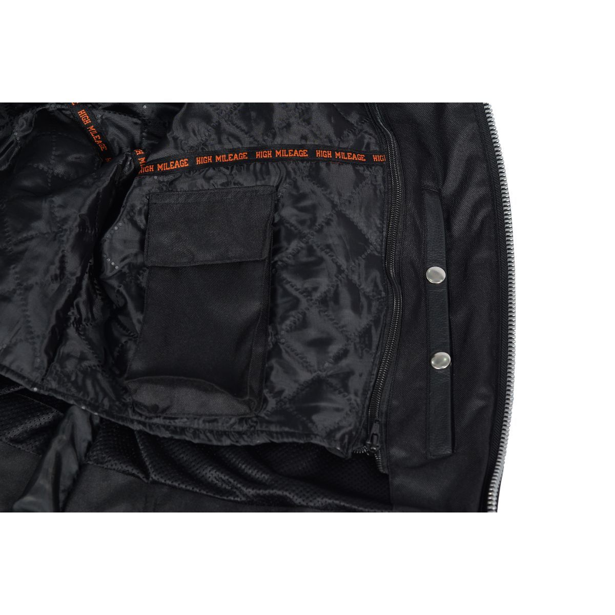 HMM544 High Mileage Men's Black Vented Premium Leather Scooter Jacket