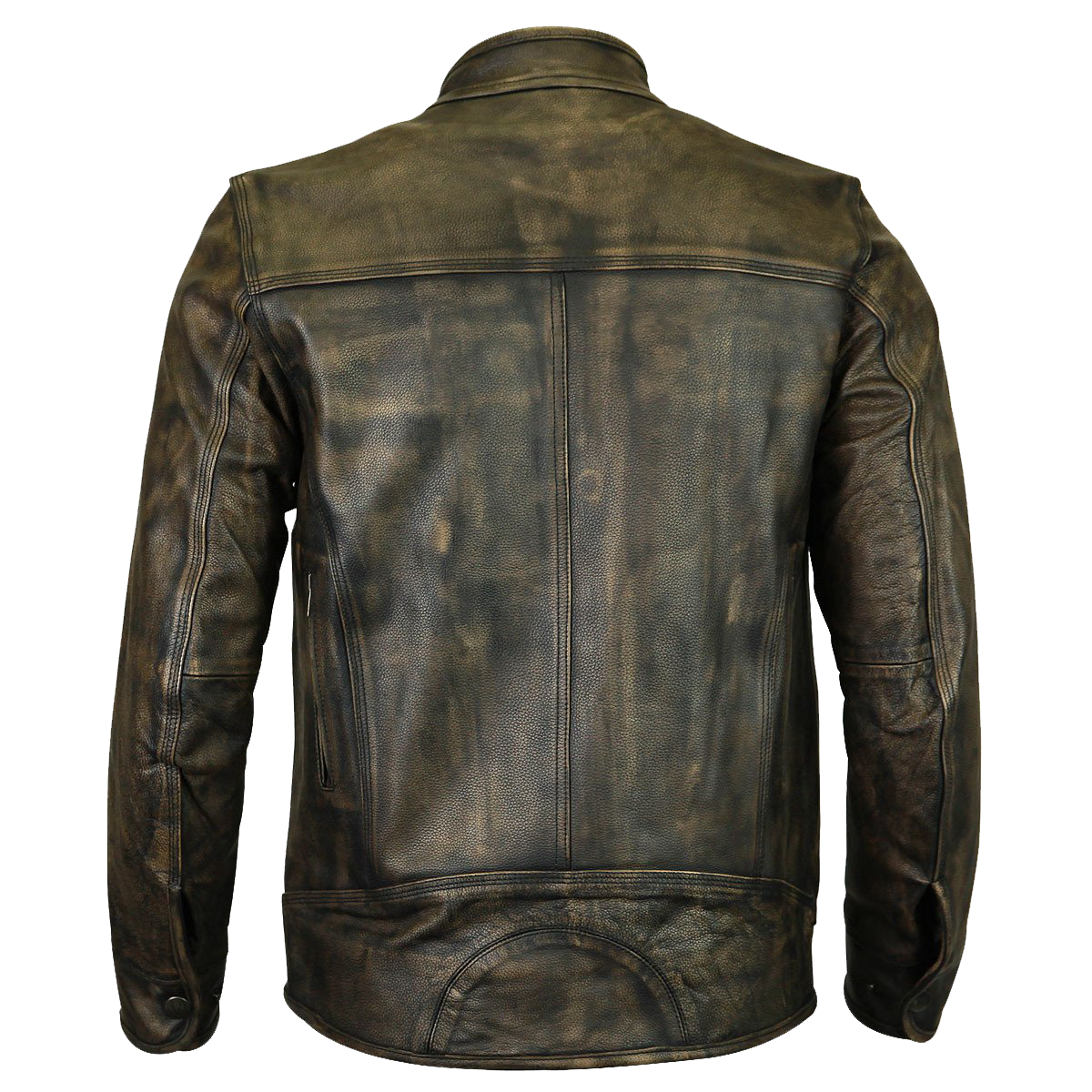HMM545DB  Distressed Brown Classic Biker Leather Jacket