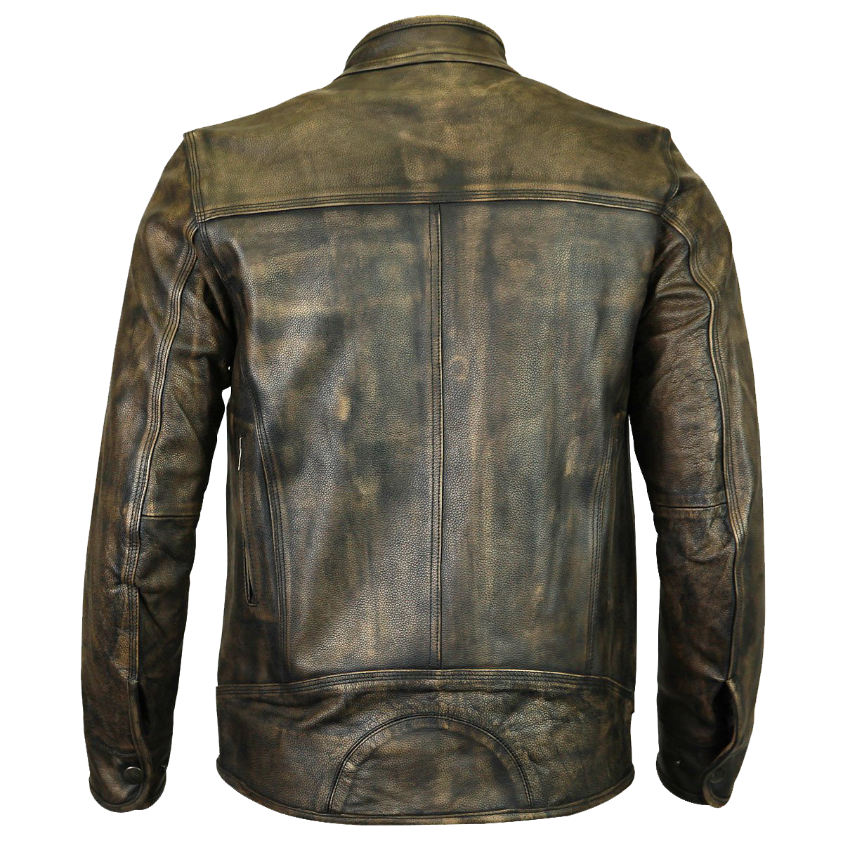 HMM546DB Distressed Brown Leather Scooter Jacket
