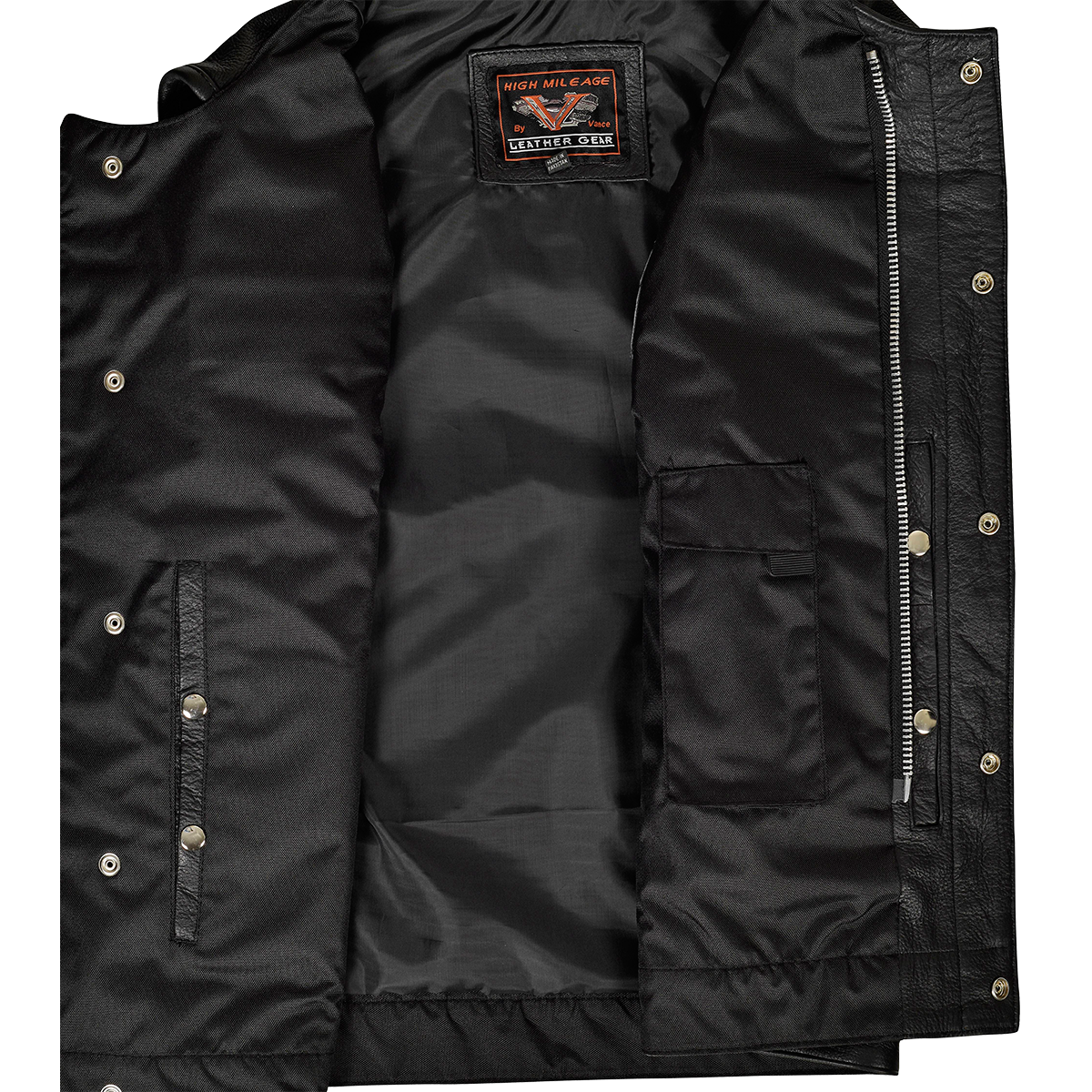 VL919 Men's Leather Club Vest with Quick Access Gun Pocket