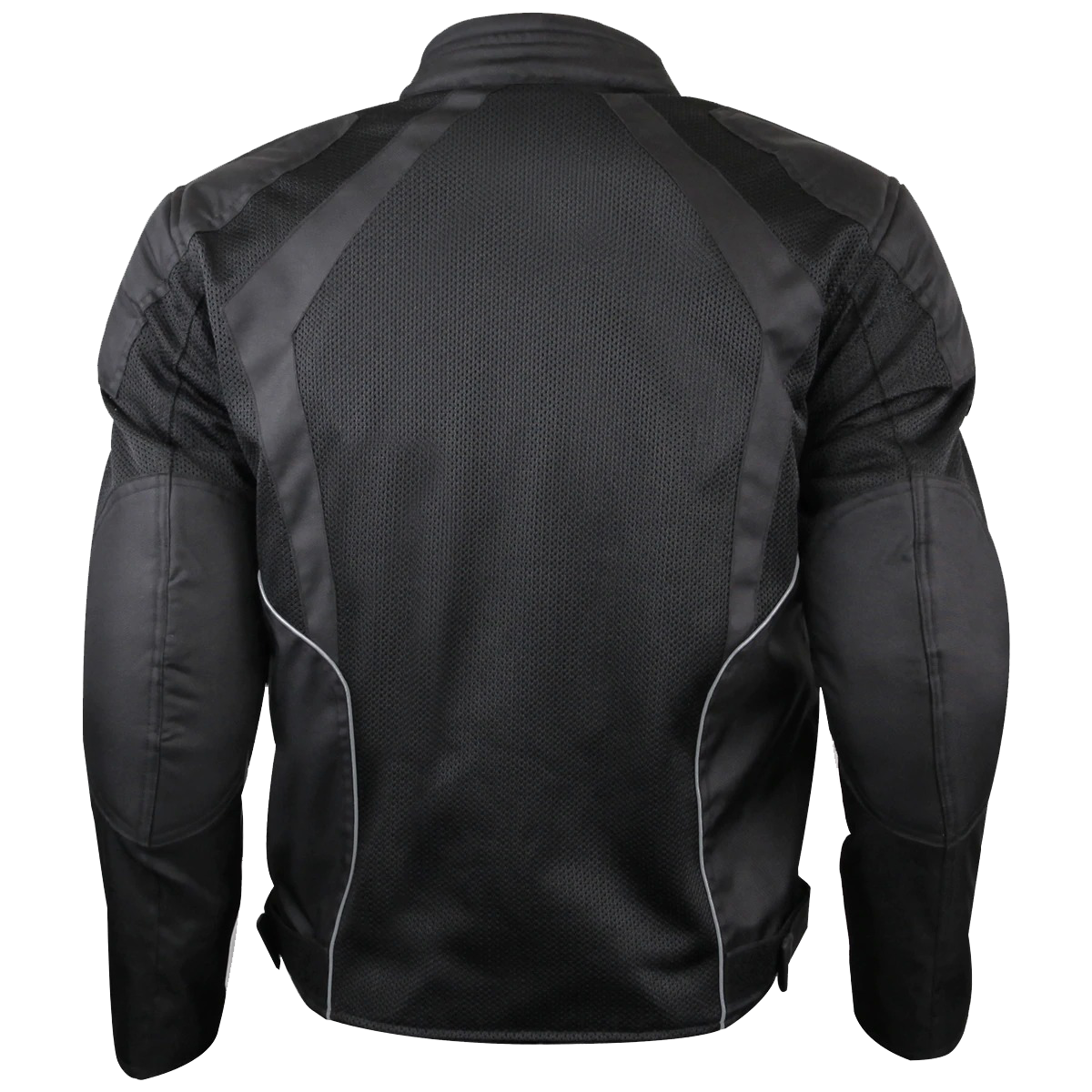 Mens Black Mesh Motorcycle Jacket with CE Armor