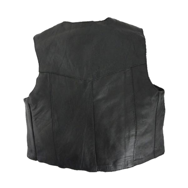 VK901 S Kid's Leather Vest Plain Side