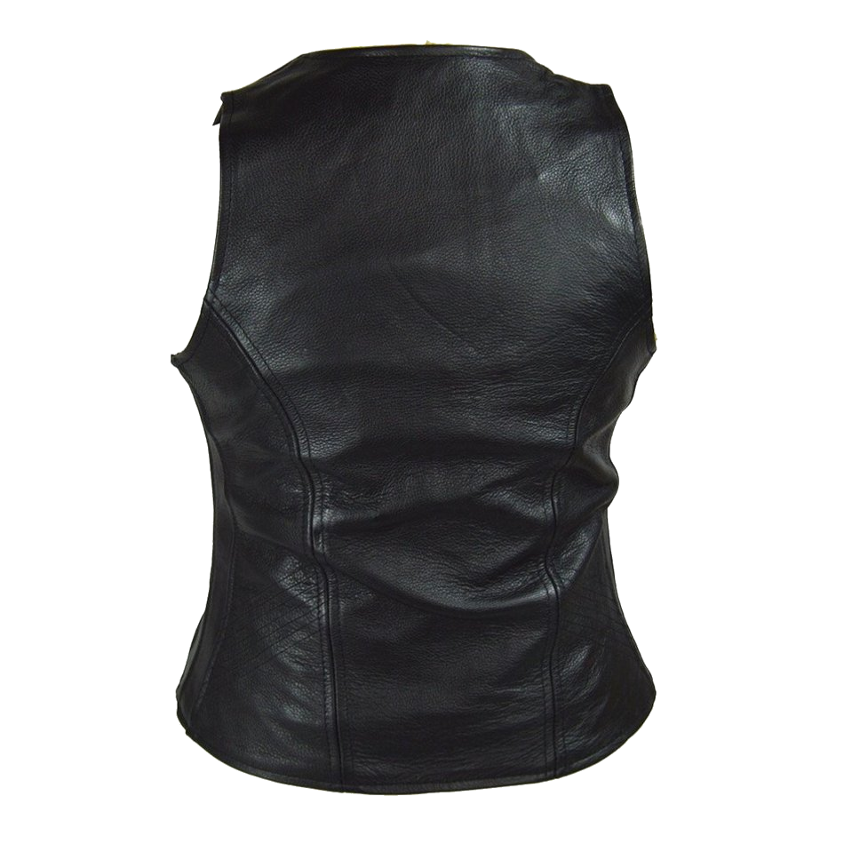 Vance Leather VL1030 Ladies Plain Side Zipper Vest with Zip Pockets