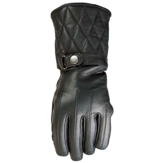 VL472 Waterproof Padded Gauntlet Leather Gloves - Daytona Bikers Wear