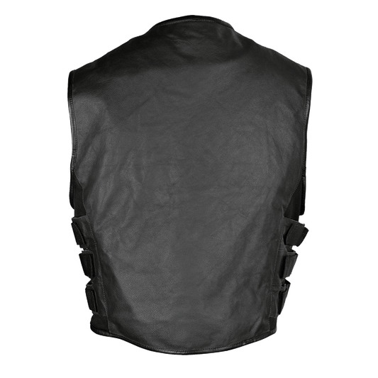 VL904 Vance Leather Men's Premium Leather Tactical Style Vest