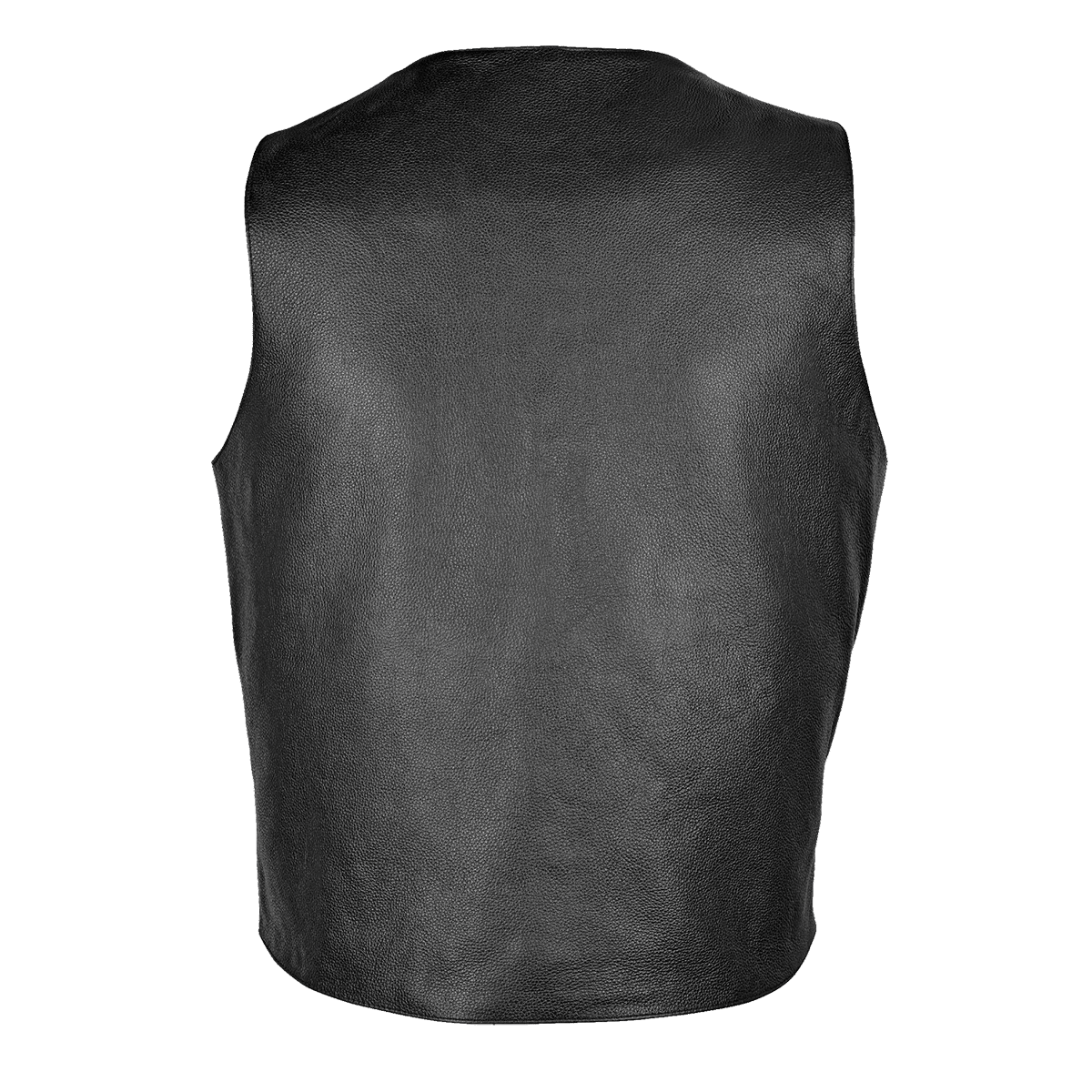 VL921S Vance Leather Basic Leather Men's Plain Side Vest with Single Seam Back
