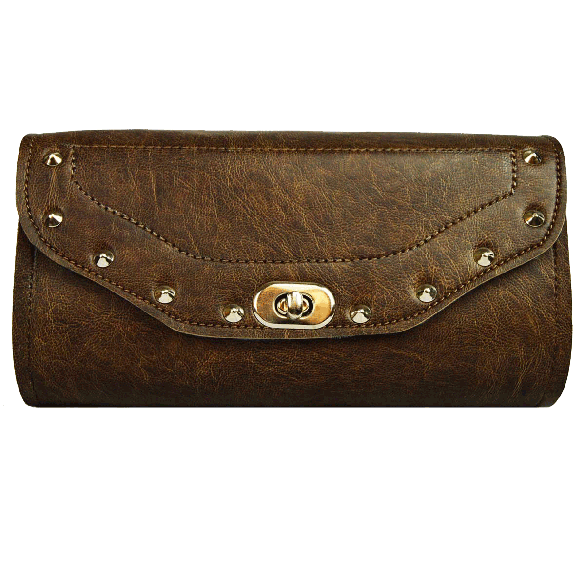 VS106DB Distressed Brown Tool Bag Studded W/Twist Latch