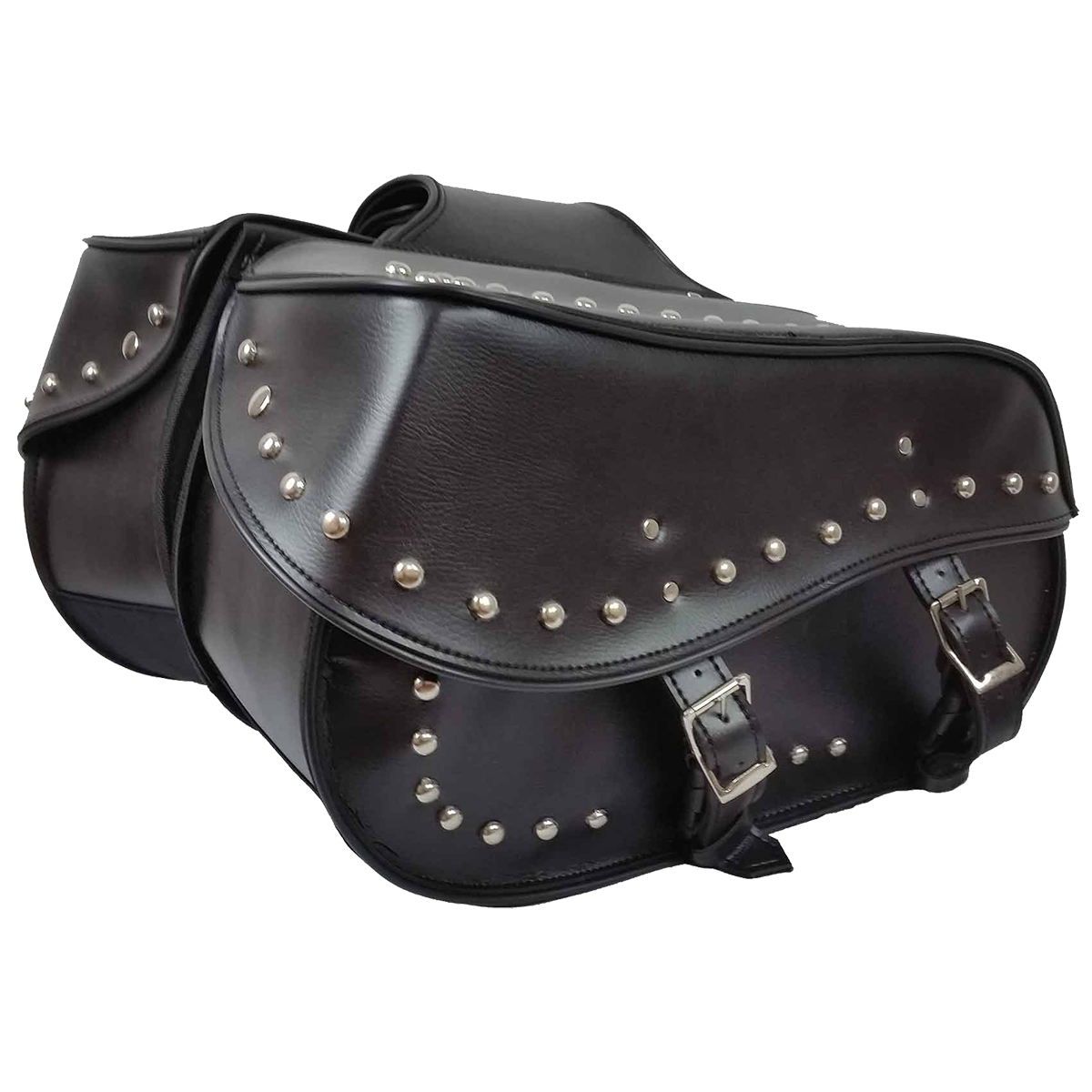 VS229 Vance leather Large 2 Strap Studded Saddle Bag