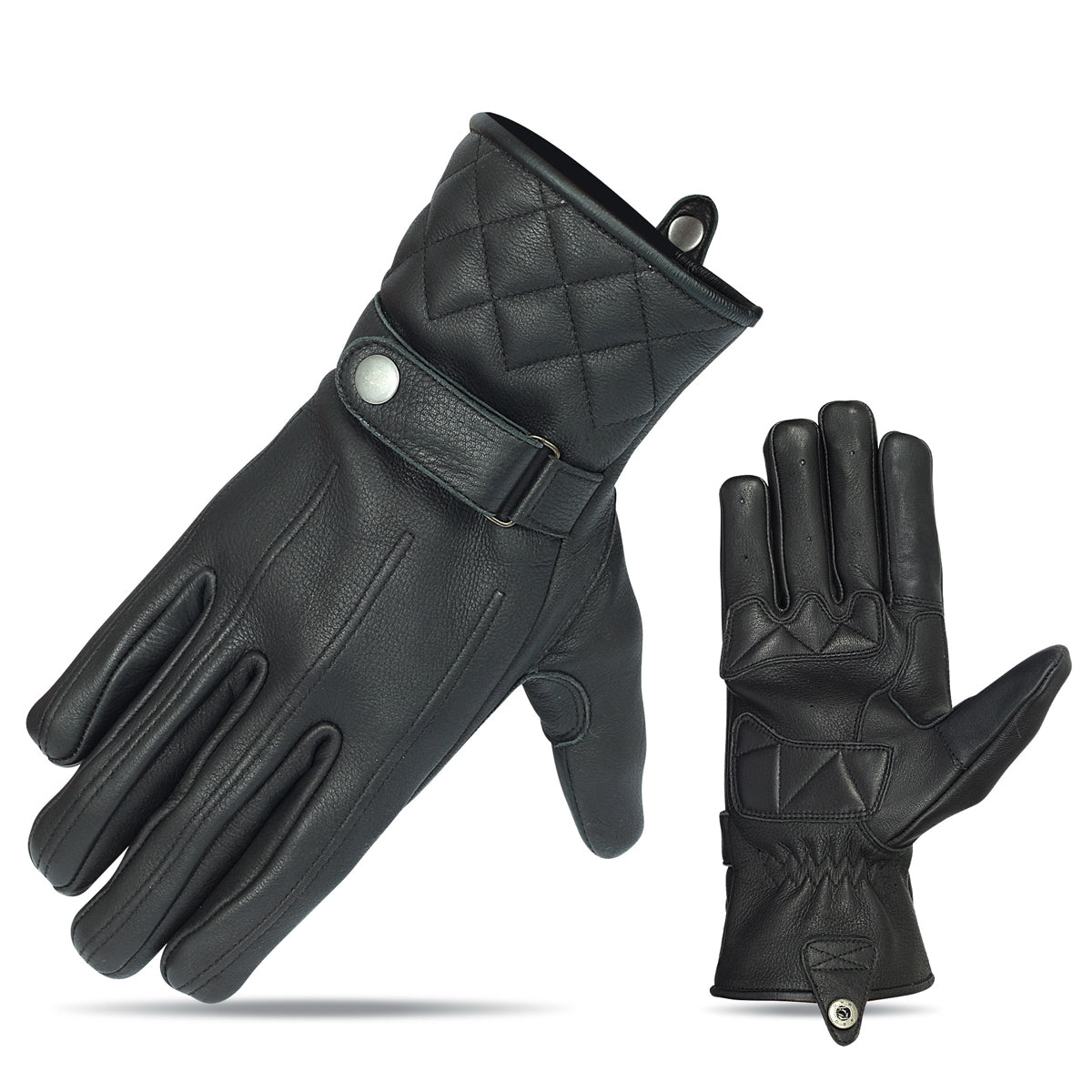 VL467 Premium Leather Driving Glove with Snap Cuff