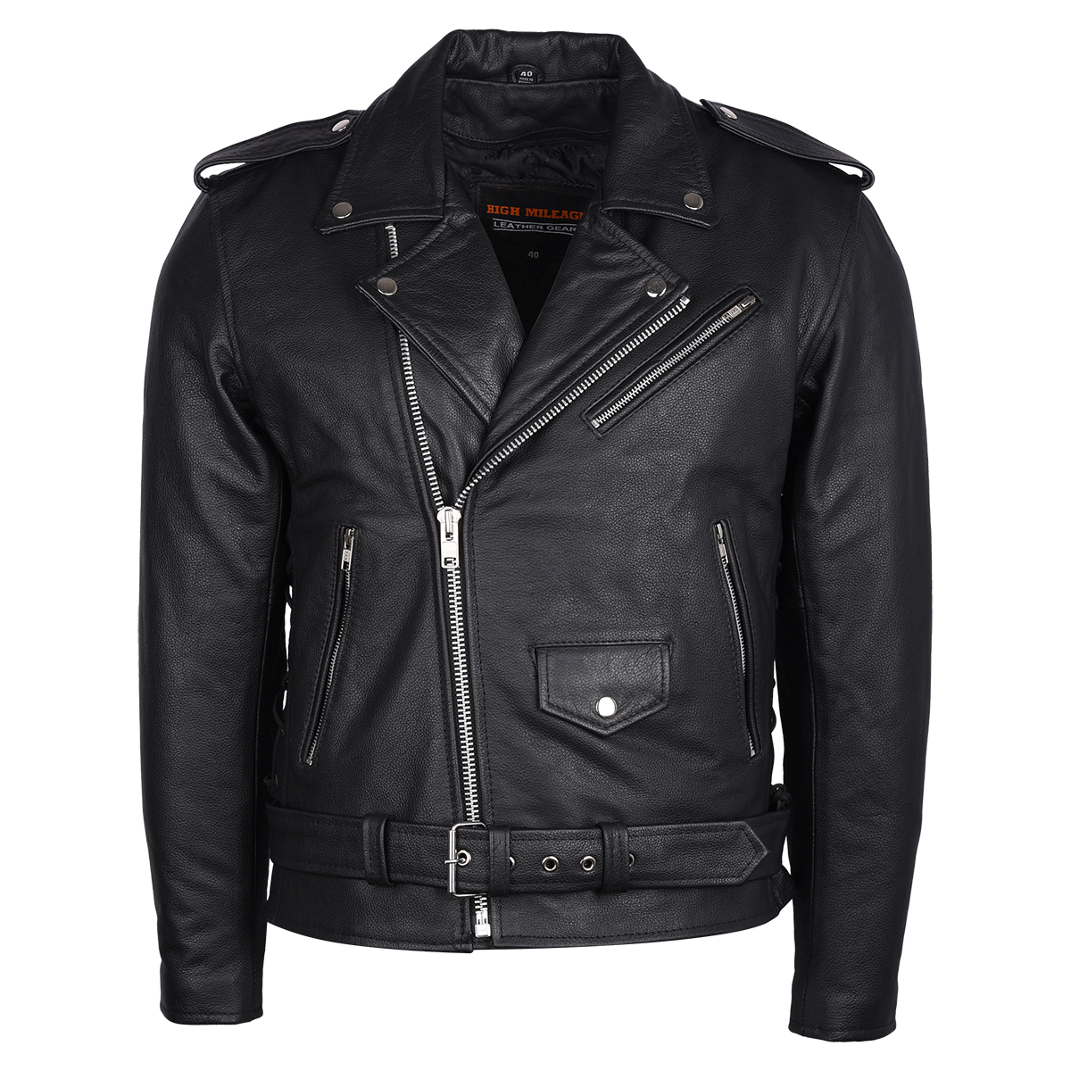 HMM525 Eagle Embossed Classic Biker Jacket