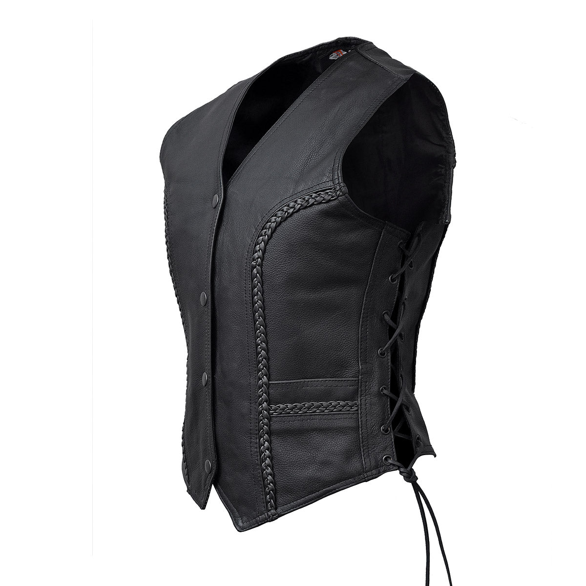 VL1051 Ladies Lace Side Vest with Gun Pockets and Trimmed In Braid