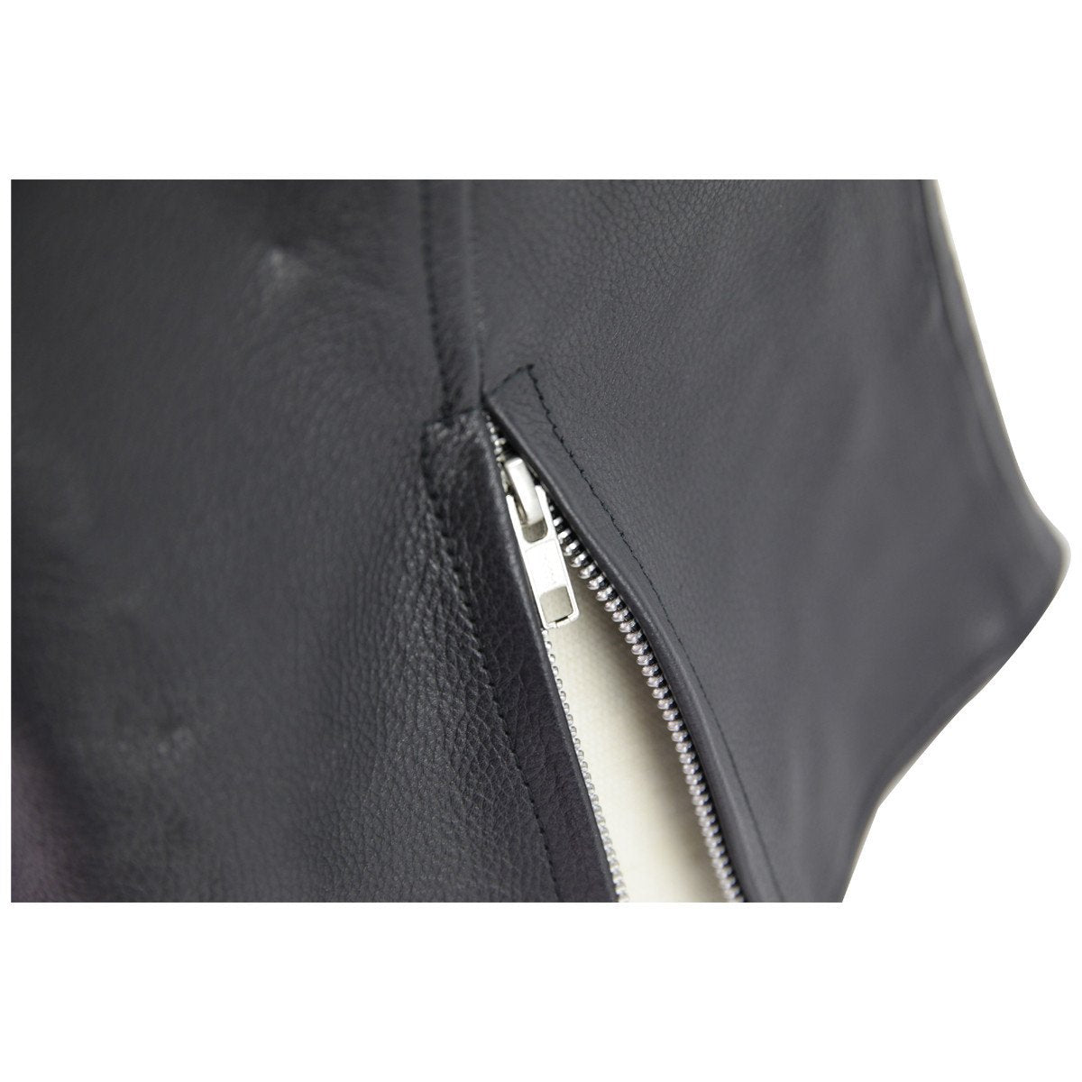 Vance Leather VL1028N Ladies Naked Leather Zipper Vest