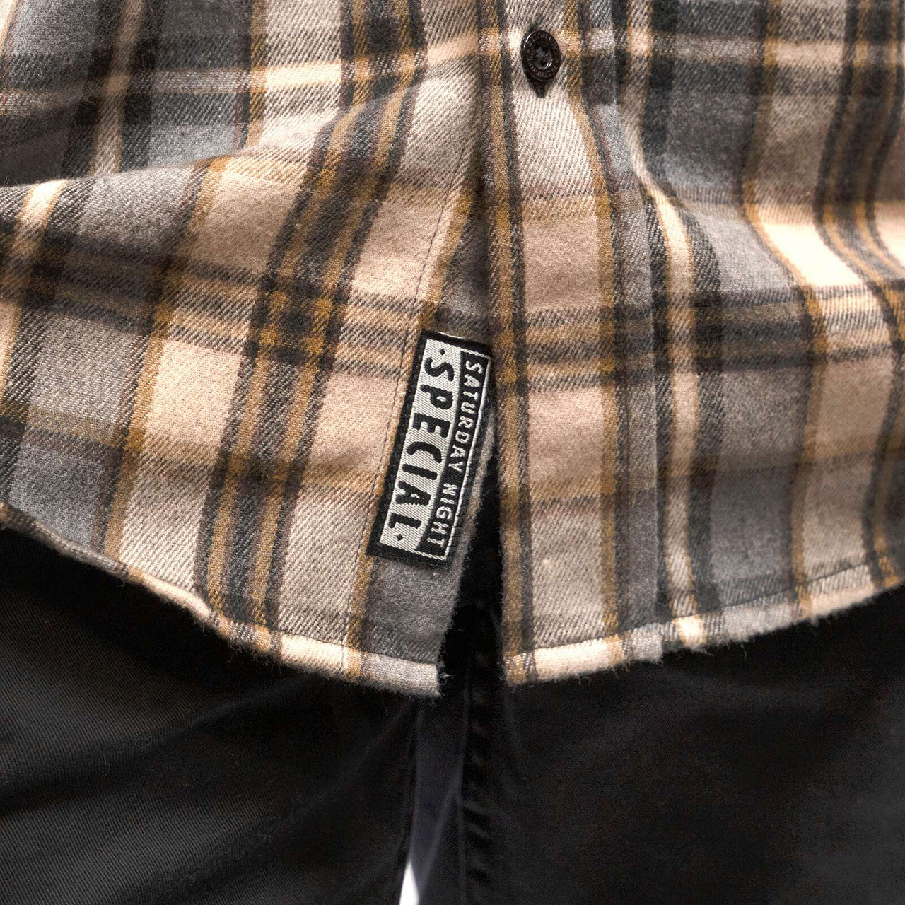 Fasthouse-Saturday-Night-Special-Flannel-Shirt-Beige-detail