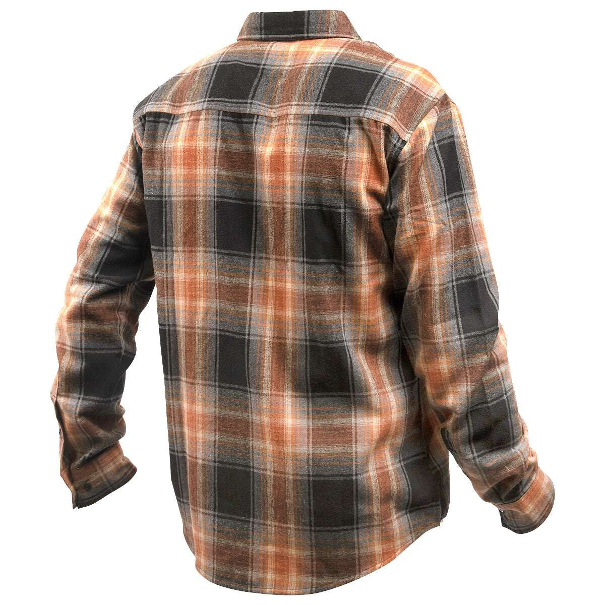 Fasthouse-Saturday-Night-Special-Flannel-Shirt-Beige-dusk-back-view