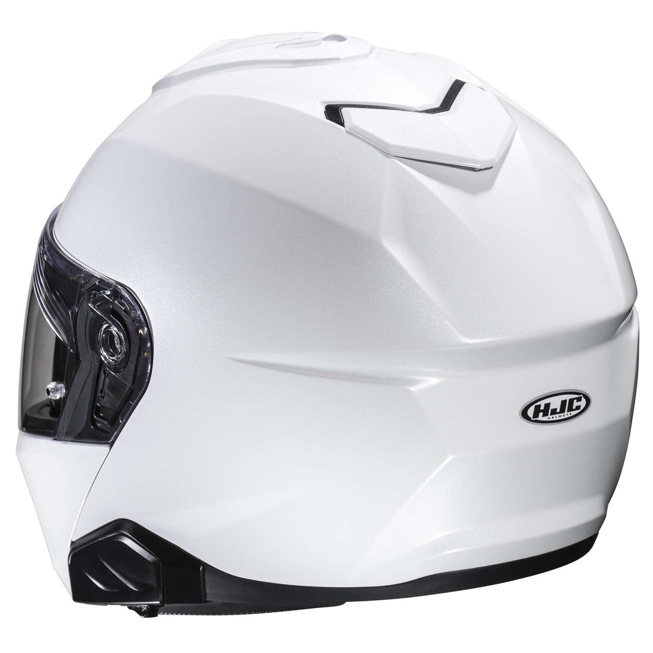 HJC-i91-Solid-Modular-Motorcycle-Helmet-White-rear-view