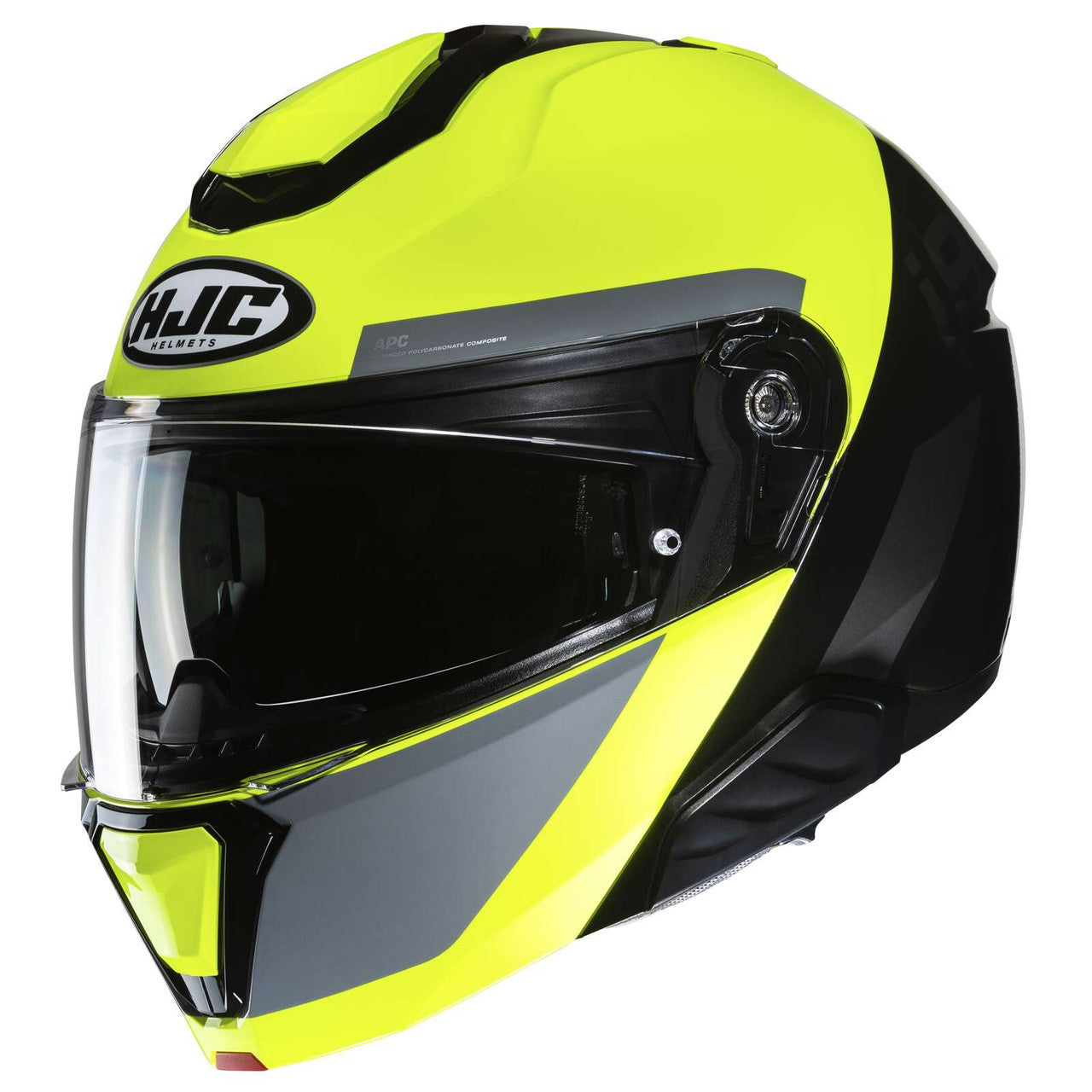 HJC-i91-Bina-Modular-Motorcycle-Helmet-Hi-Viz-Black-Main