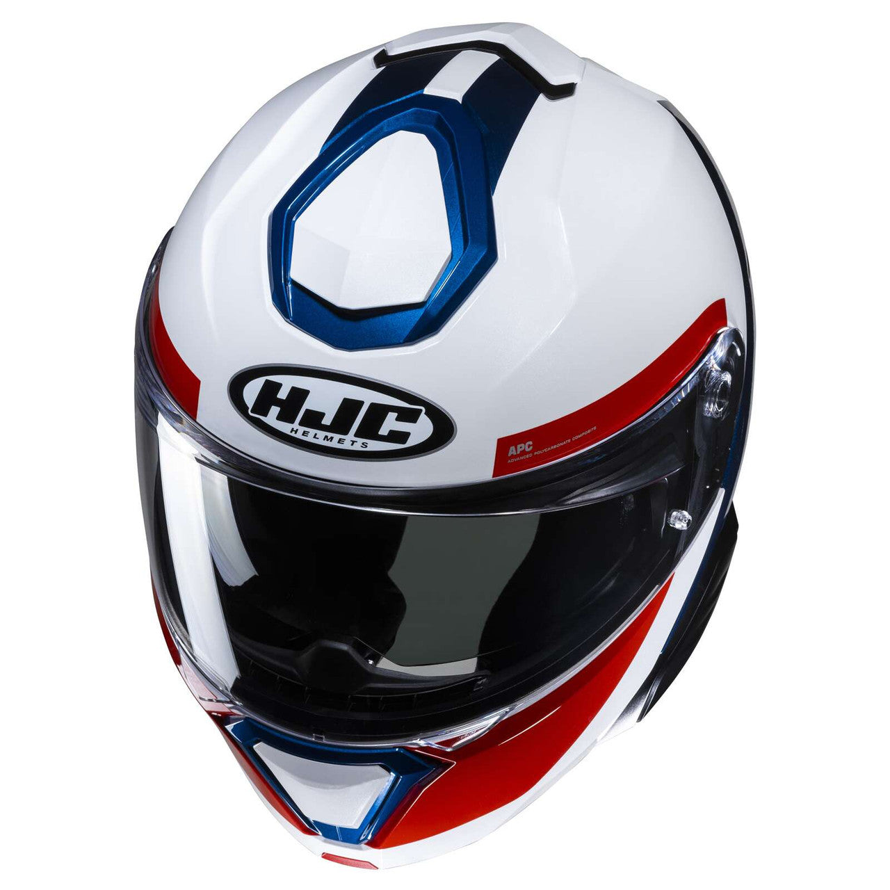 HJC-i91-Bina-Modular-Motorcycle-Helmet-White-Blue-top-view