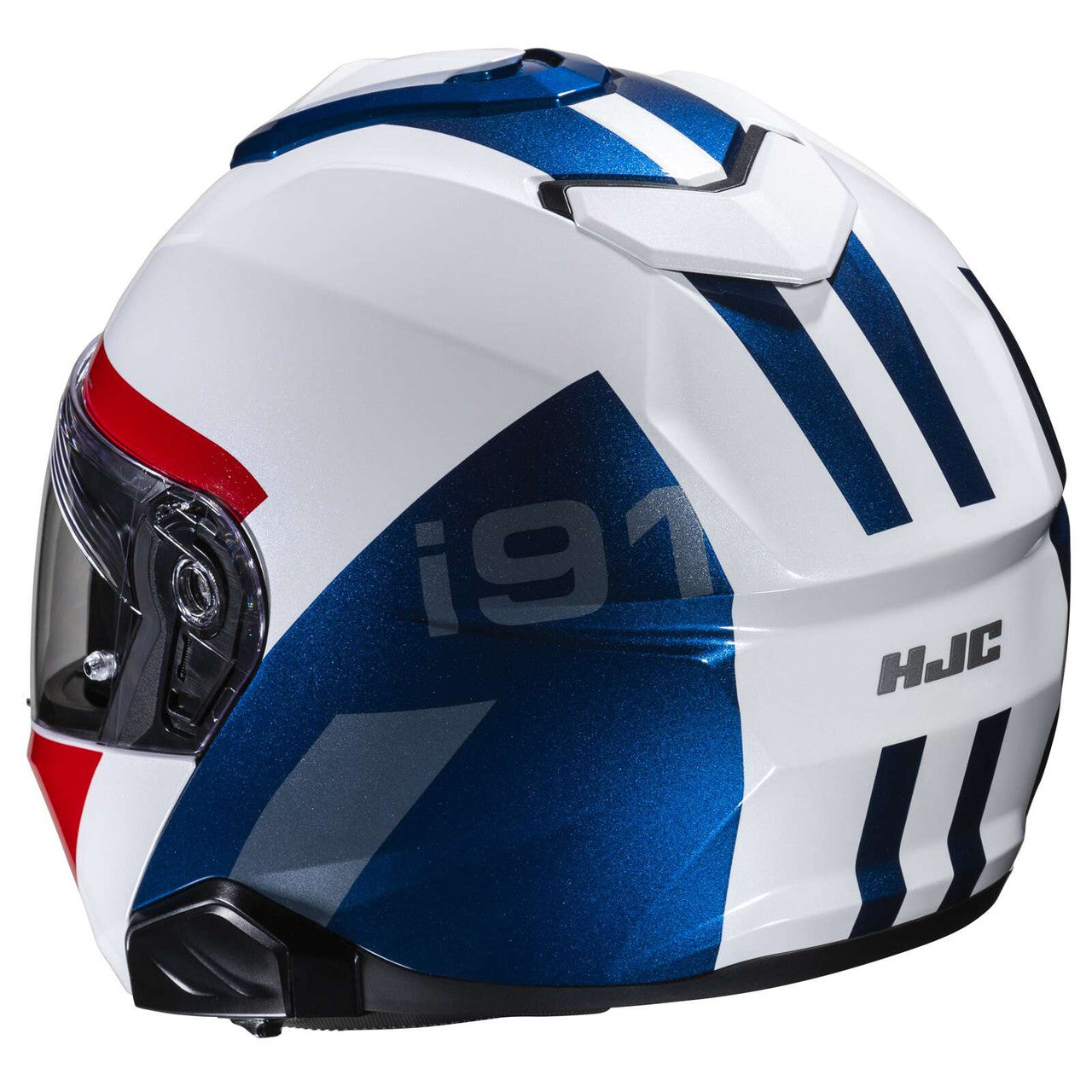 HJC-i91-Bina-Modular-Motorcycle-Helmet-White-Blue-rear-view