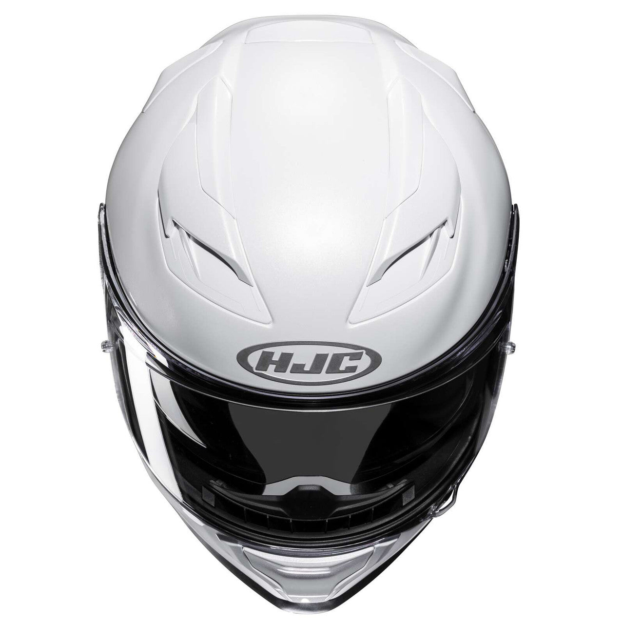 HJC-F71-Solid-Full-Face-Motorcycle-Helmet-White-front-top-view
