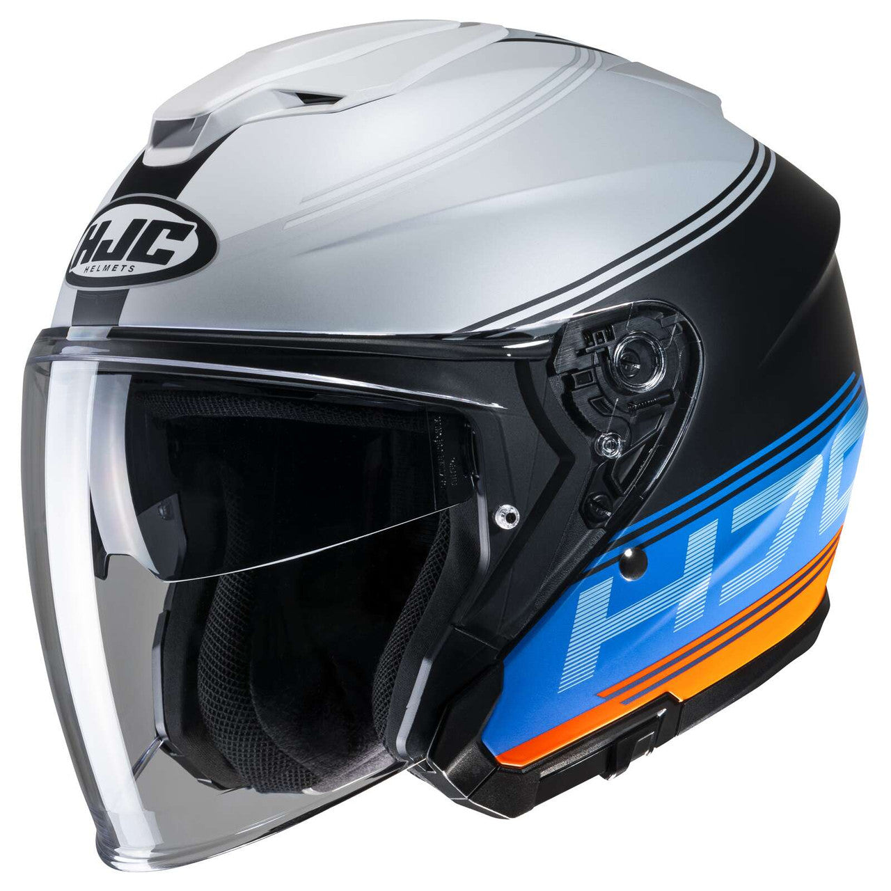 HJC-i30-Vicom-Open-Face-Motorcycle-Helmet-Grey-Black-Blue-Main