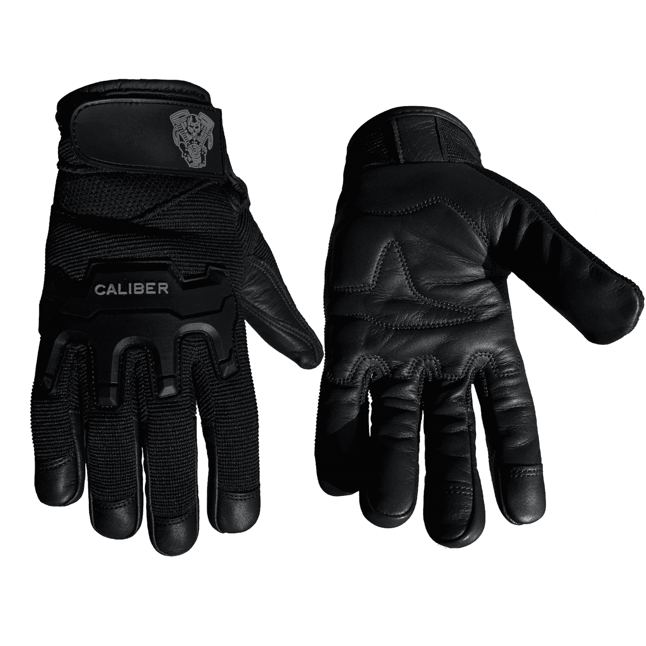 VL478-Caliber-Mens-Textile-Motorcycle-Gloves-with-Touch-Capability-front-back-view