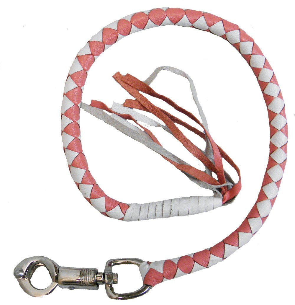 Vance Biker Motorcycle Get Back Whips - Pink White