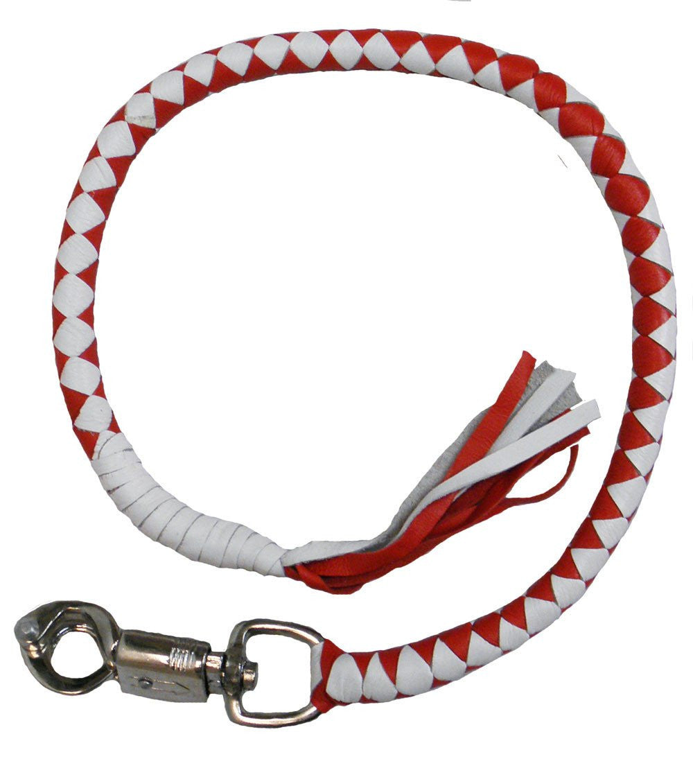 Vance Biker Motorcycle Get Back Whips - Red/White