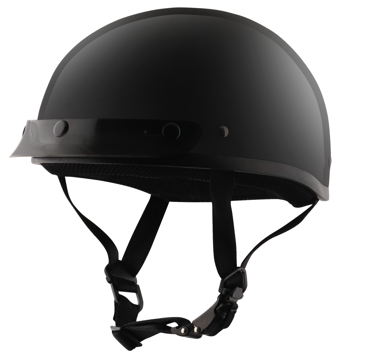 Detour Helmets D.O.T. Gloss Black Half Helmet for Motorcycle Riders with Visor