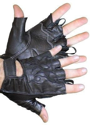 VL447 Vance Leather Fingerless Gloves with Gel Palm - Daytona Bikers Wear