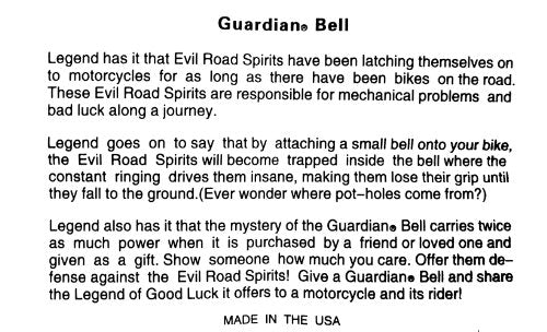 Motorcycle Guardian Bell