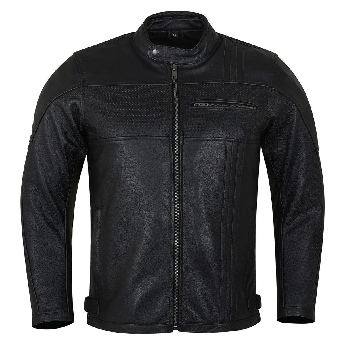 Vance Leather HMM532 Men's Commuter Cafe Racer Motorcycle Leather Jacket with Armor - main