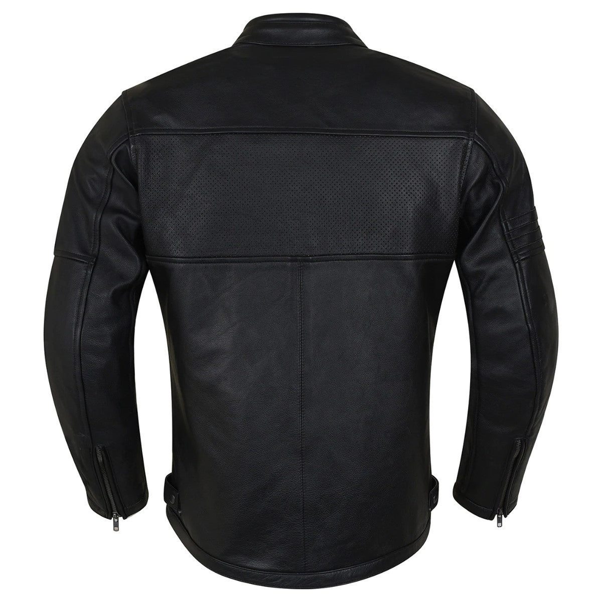 Vance Leather HMM532 Men's Commuter Cafe Racer Motorcycle Leather Jacket with Armor - back