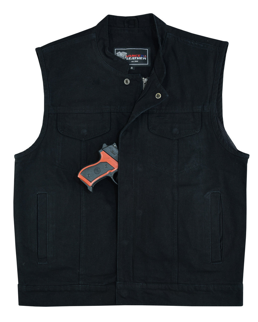 SOA Style Black Denim Club Vest-detail