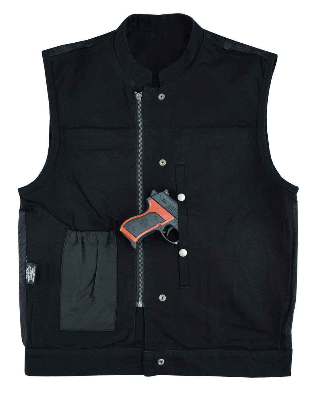 SOA Style Black Denim Club Vest-detail