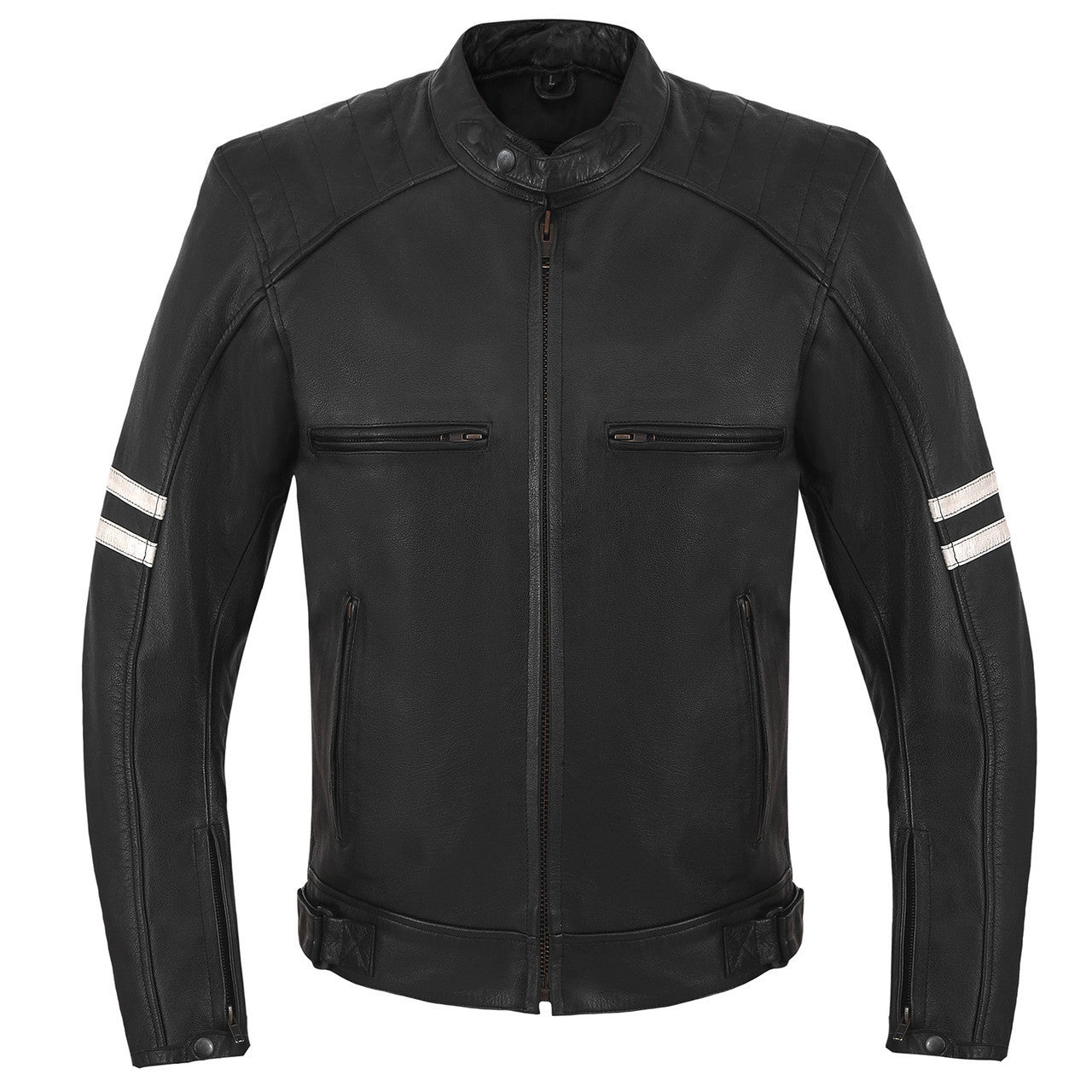 High Mileage HMM537 Mens Dual Conceal Carry Vented Sport Style Cowhide Leather Biker Motorcycle Riding Jacket - side
