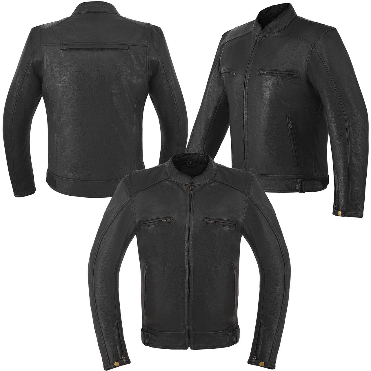 High Mileage HMM538 Mens Dual Conceal Carry Vented Sport Style Cowhide Leather Biker Motorcycle Riding Jacket - all