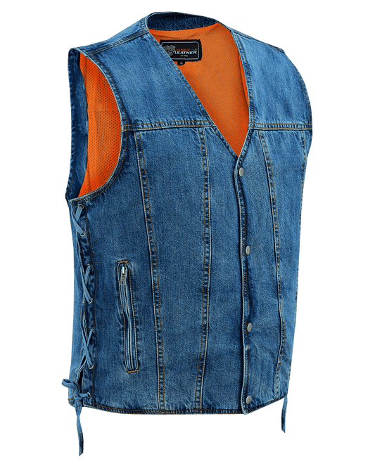 Vance-VB939BL-Mens-Blue-V-Neck-Denim-Vest-for-Motorcycle-Riders-main