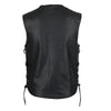 VL916 Vance Leather Denim Style Straight Bottom Laced Side Vest - Daytona Bikers Wear
