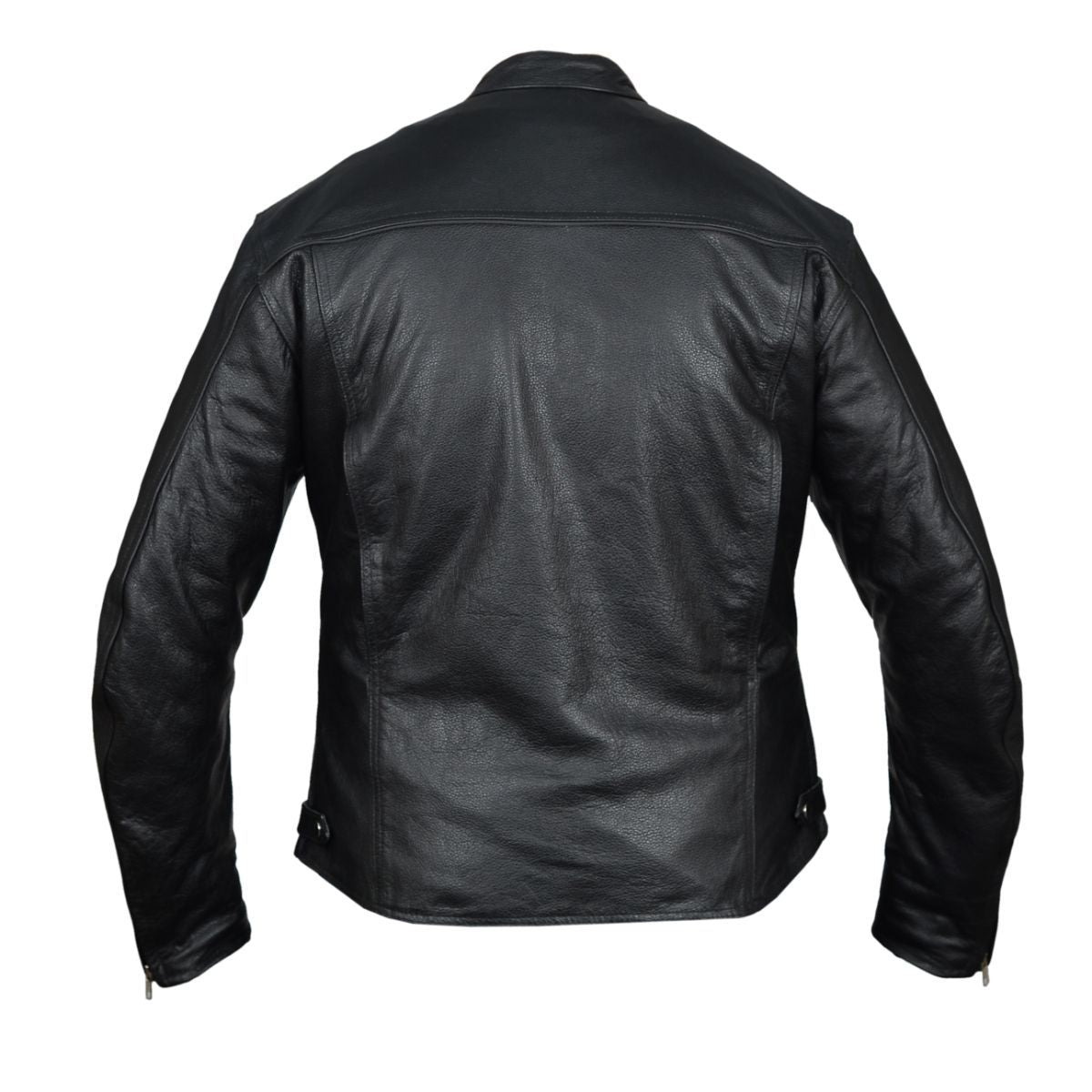 HMM544 High Mileage Men's Black Vented Premium Leather Scooter Jacket