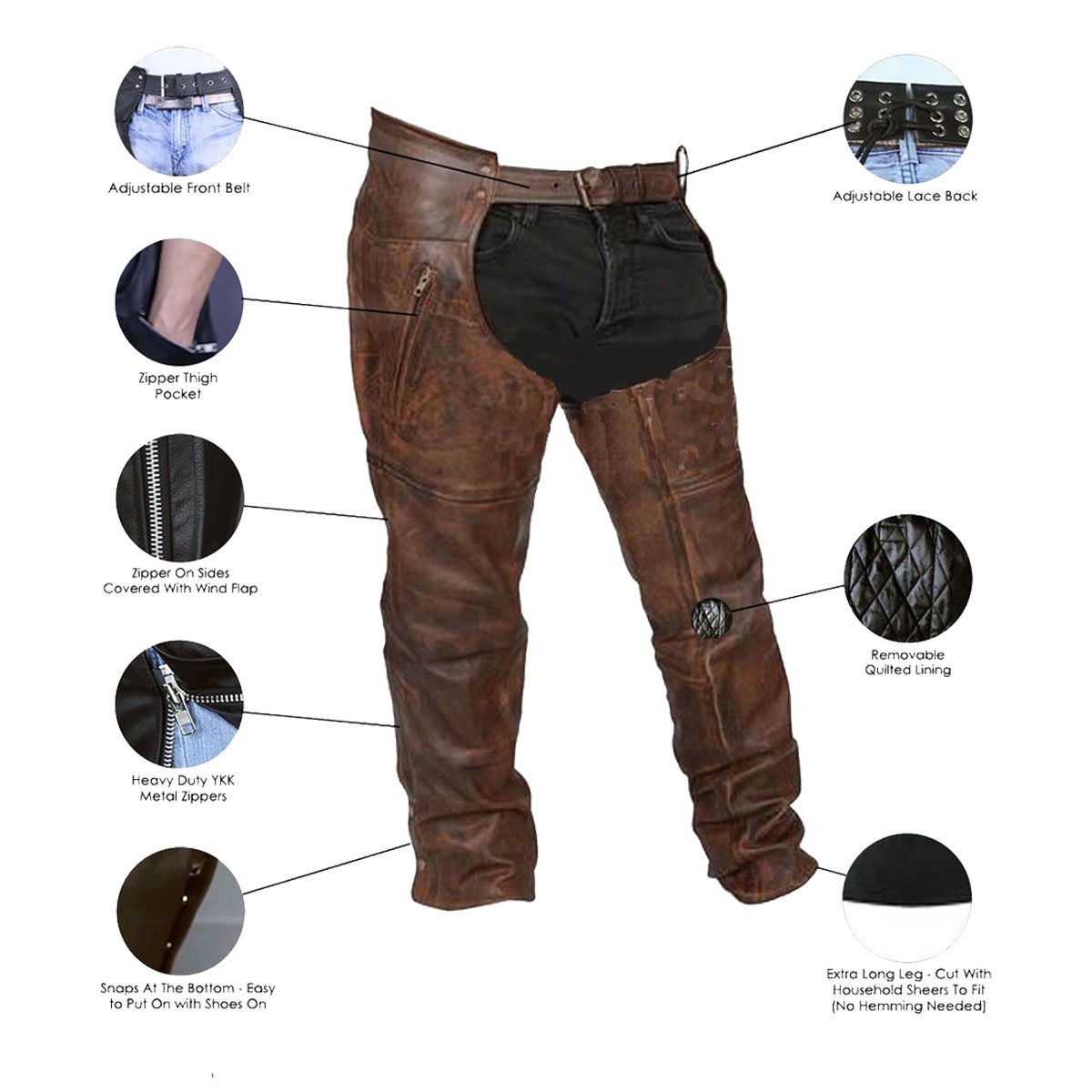 HM814VB Vintage Brown Chaps