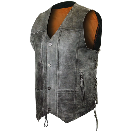 HMM915DG Men's Distressed Gray 10 Pocket Vest