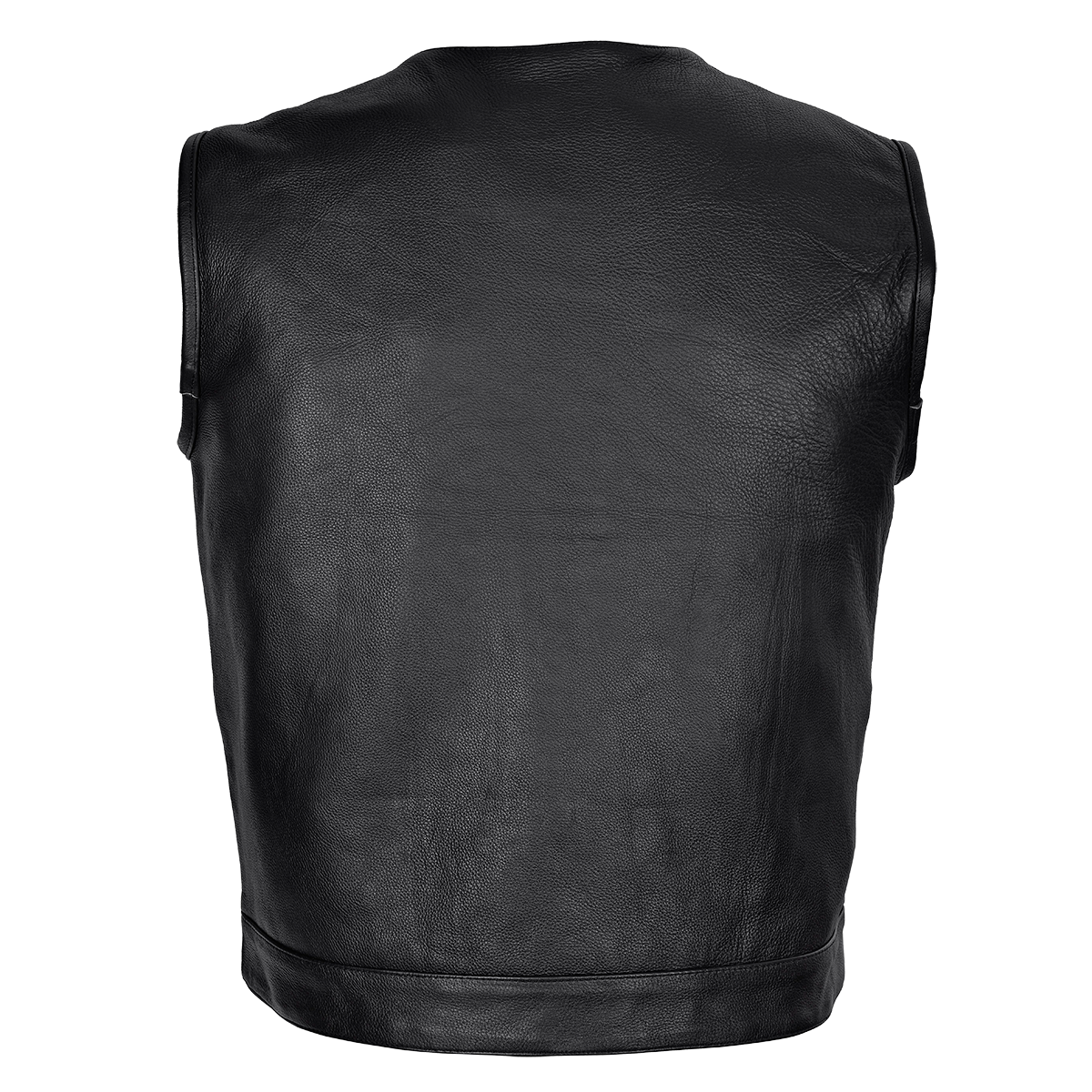 HMM919BP Men's Leather Club Vest / Quick Access Gun Pocket w/Paisley Liner