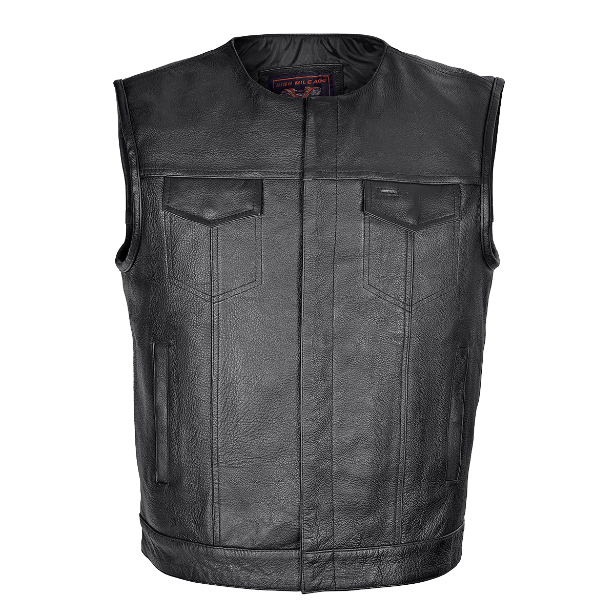 HMM919BP Men's Leather Club Vest / Quick Access Gun Pocket w/Paisley Liner