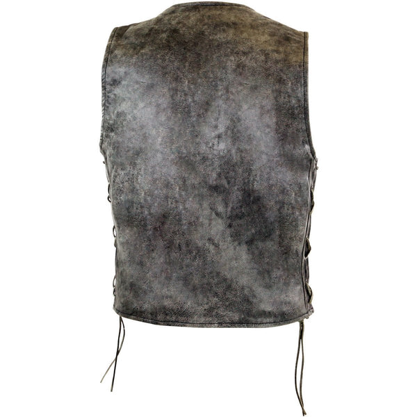 Men's Distressed Grey Gambler Style Vest